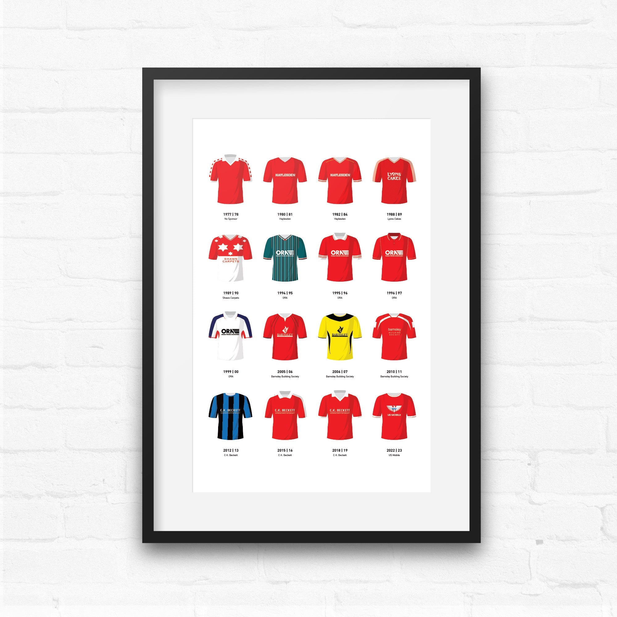 Barnsley Classic Kits Football Team Print Good Team On Paper