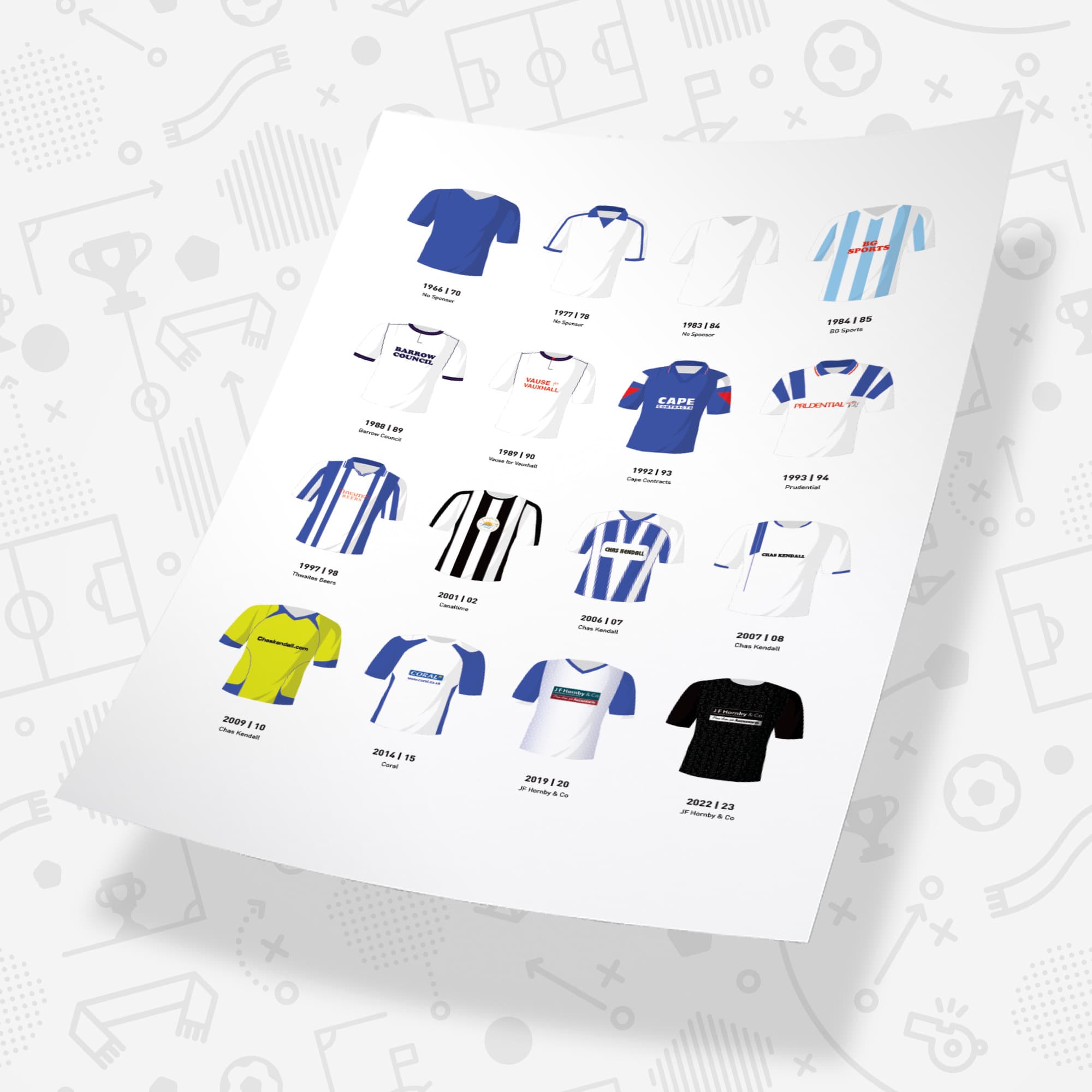 Barrow Classic Kits Football Team Print Good Team On Paper
