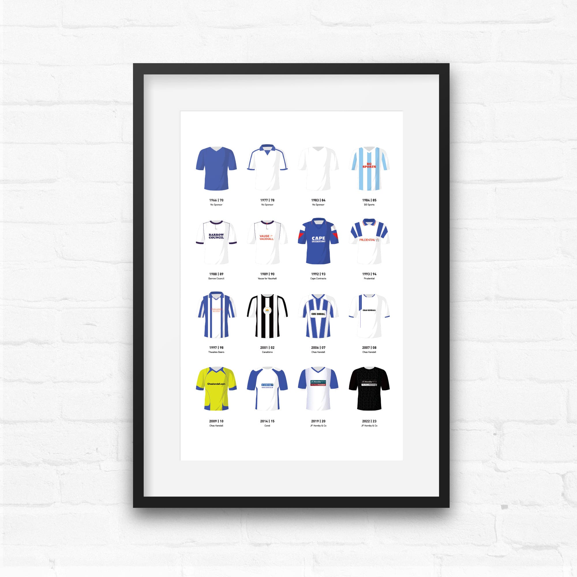 Paper Barrow Barrow Classic Kits Football Team Print Gift