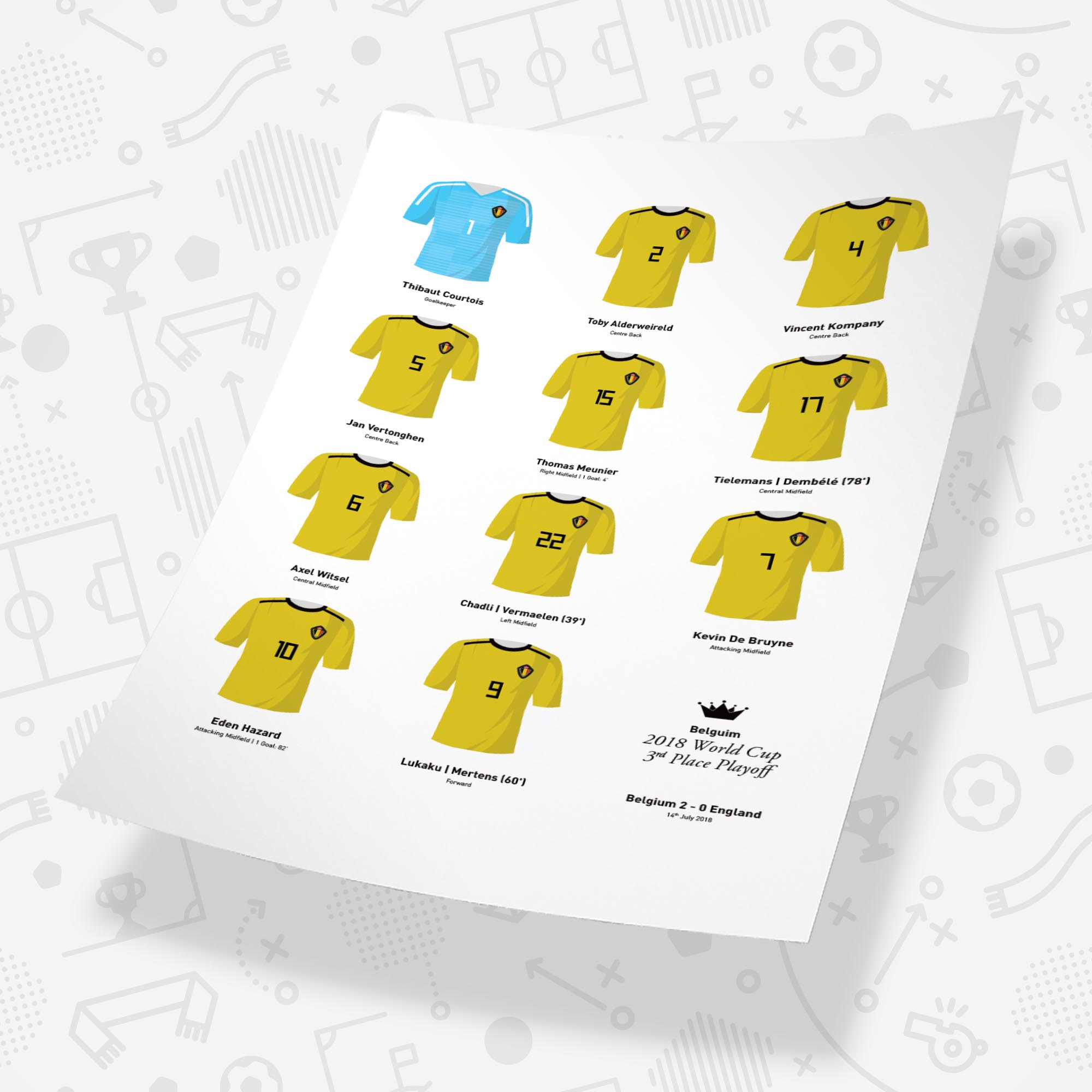 Belgium 2018 World Cup Football Team Print Good Team On Paper