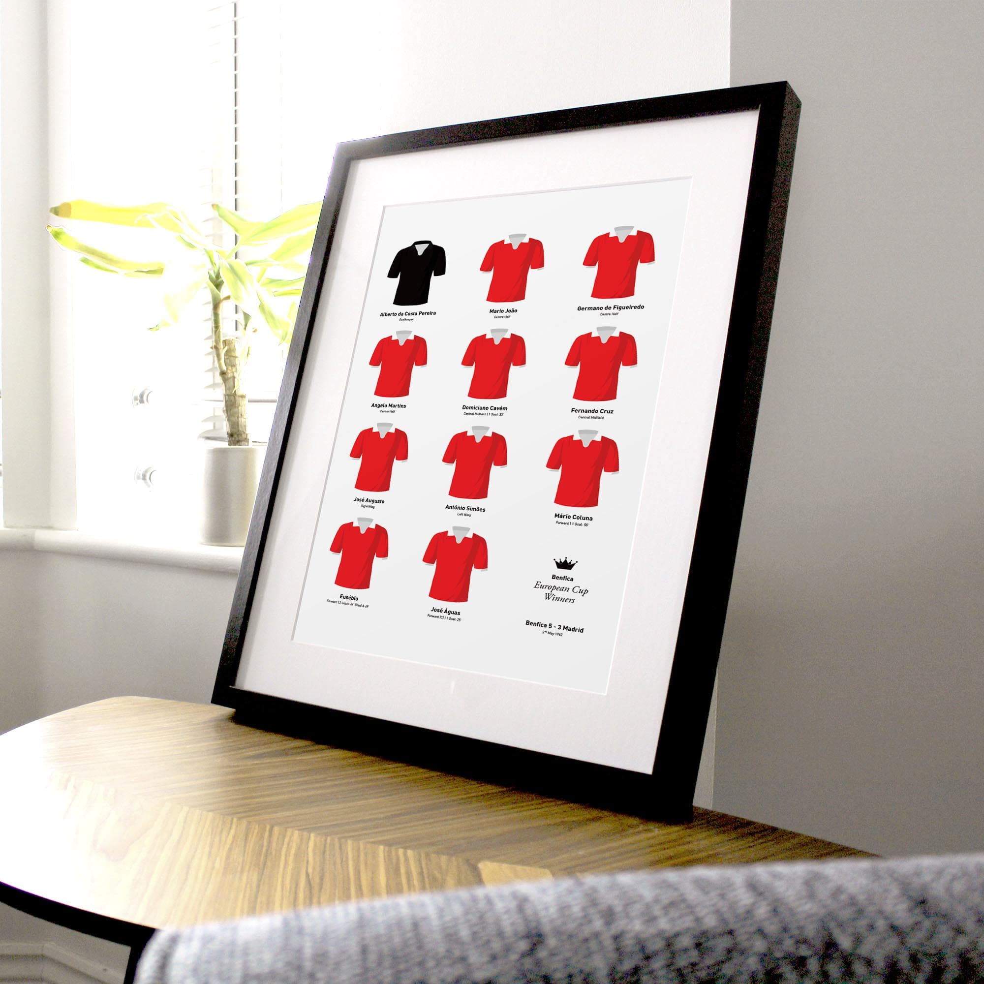 Benfica 1962 European Champions Football Team Print Good Team On Paper