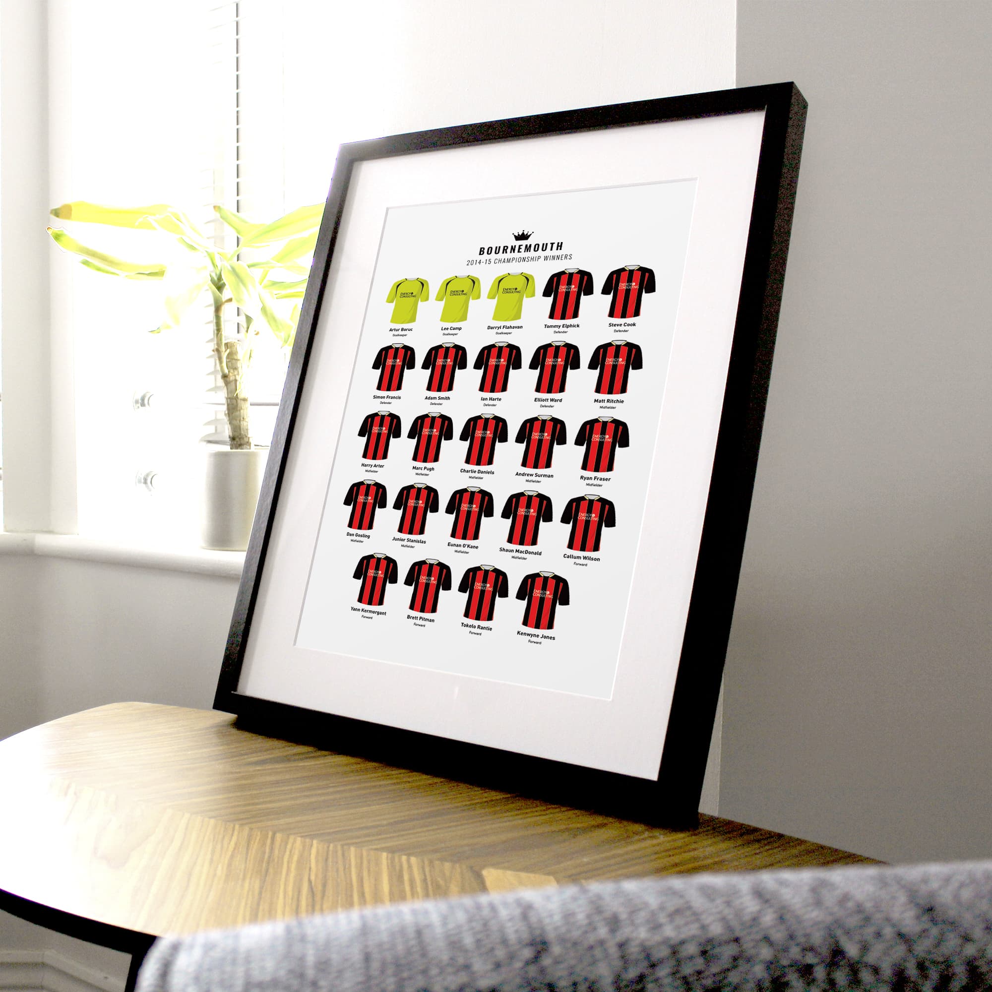 Bournemouth 2015 Championship Winners Football Team Print Good Team On Paper
