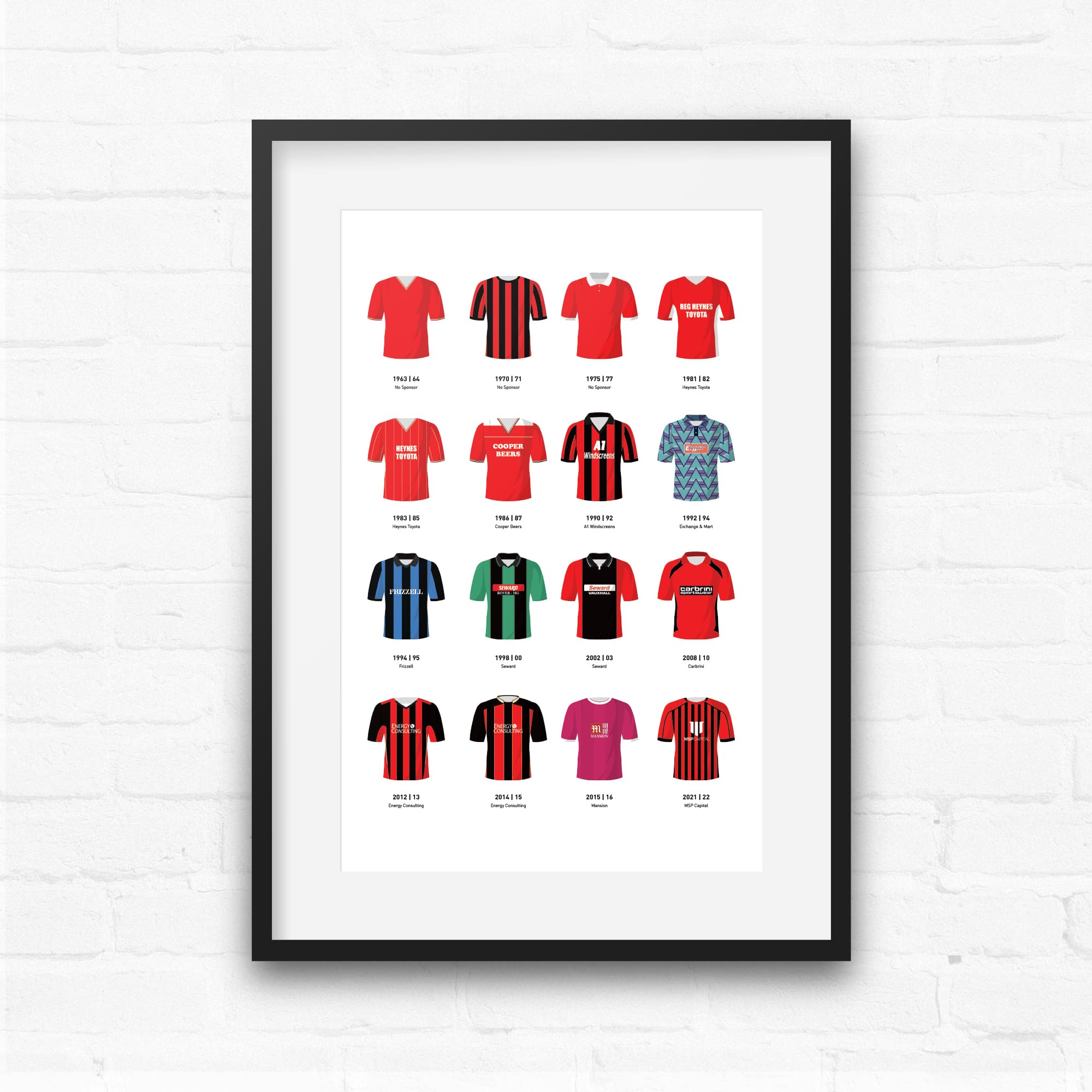 Bournemouth Classic Kits Football Team Print Good Team On Paper