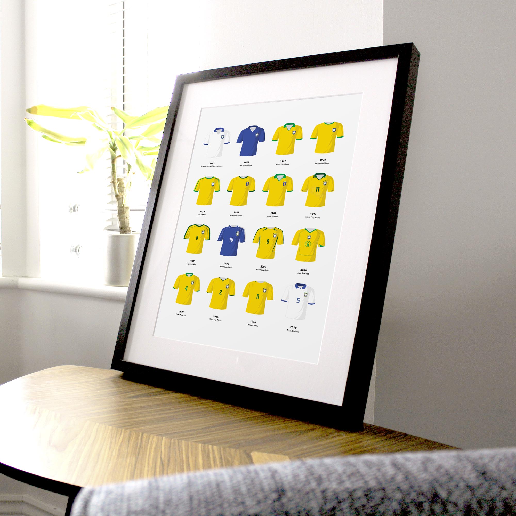Brazil Classic Kits Football Team Print Good Team On Paper