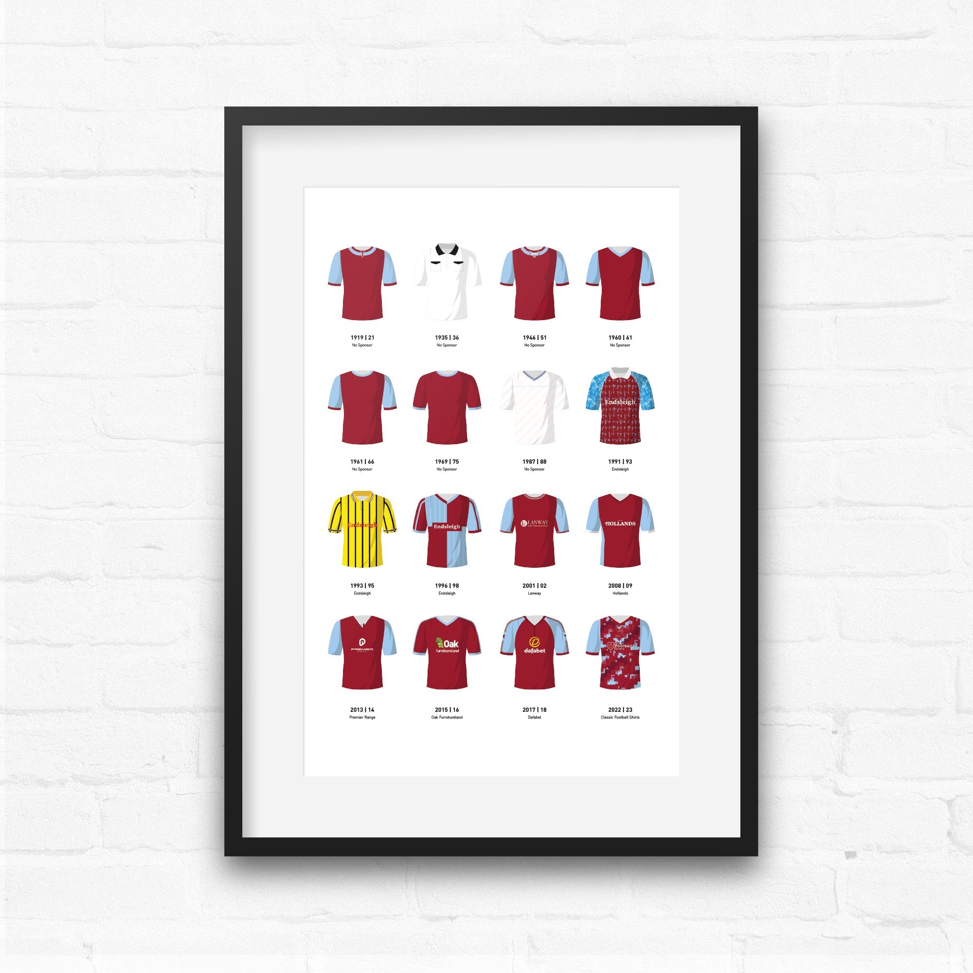 Burnley Classic Kits Football Team Print Good Team On Paper