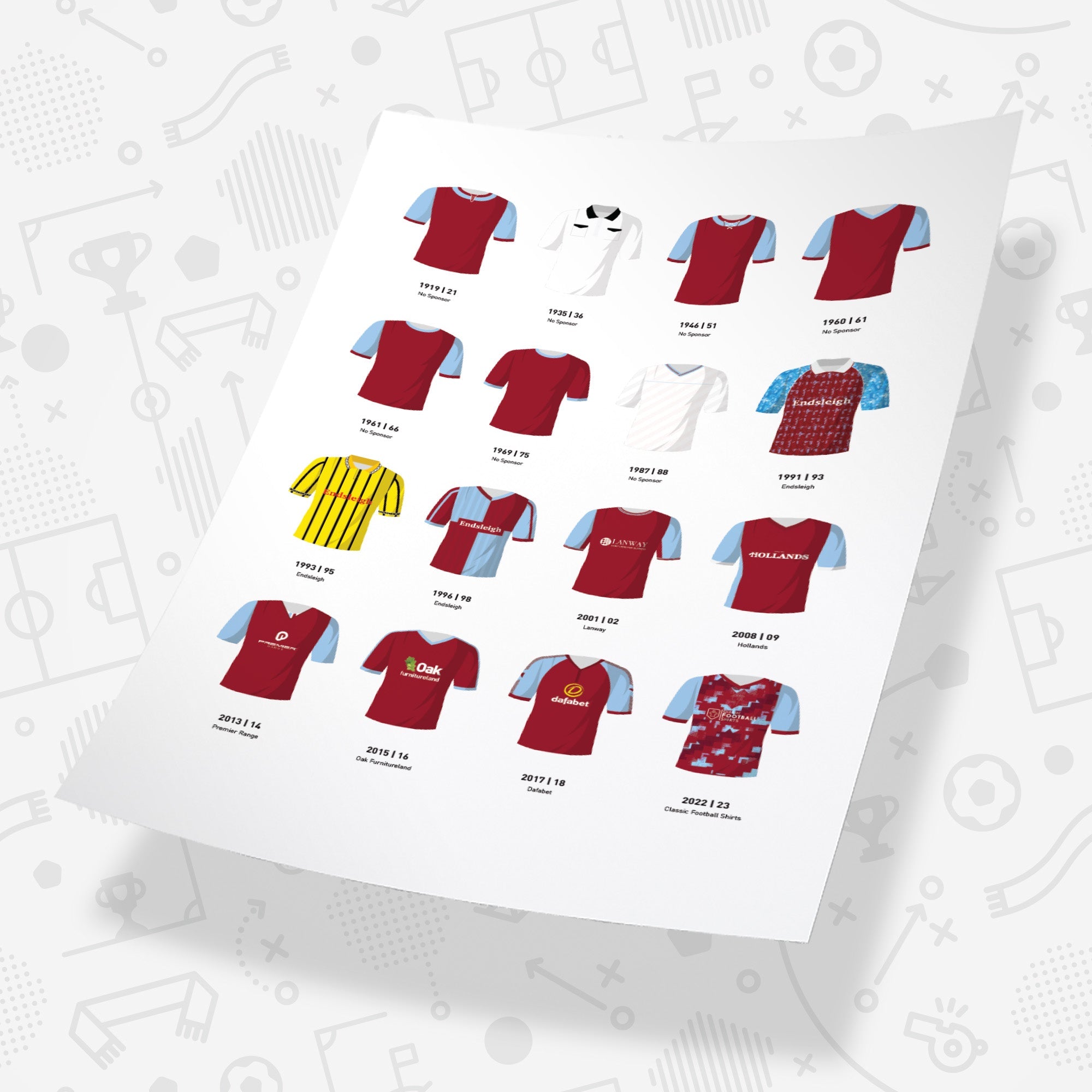 Burnley Classic Kits Football Team Print Good Team On Paper