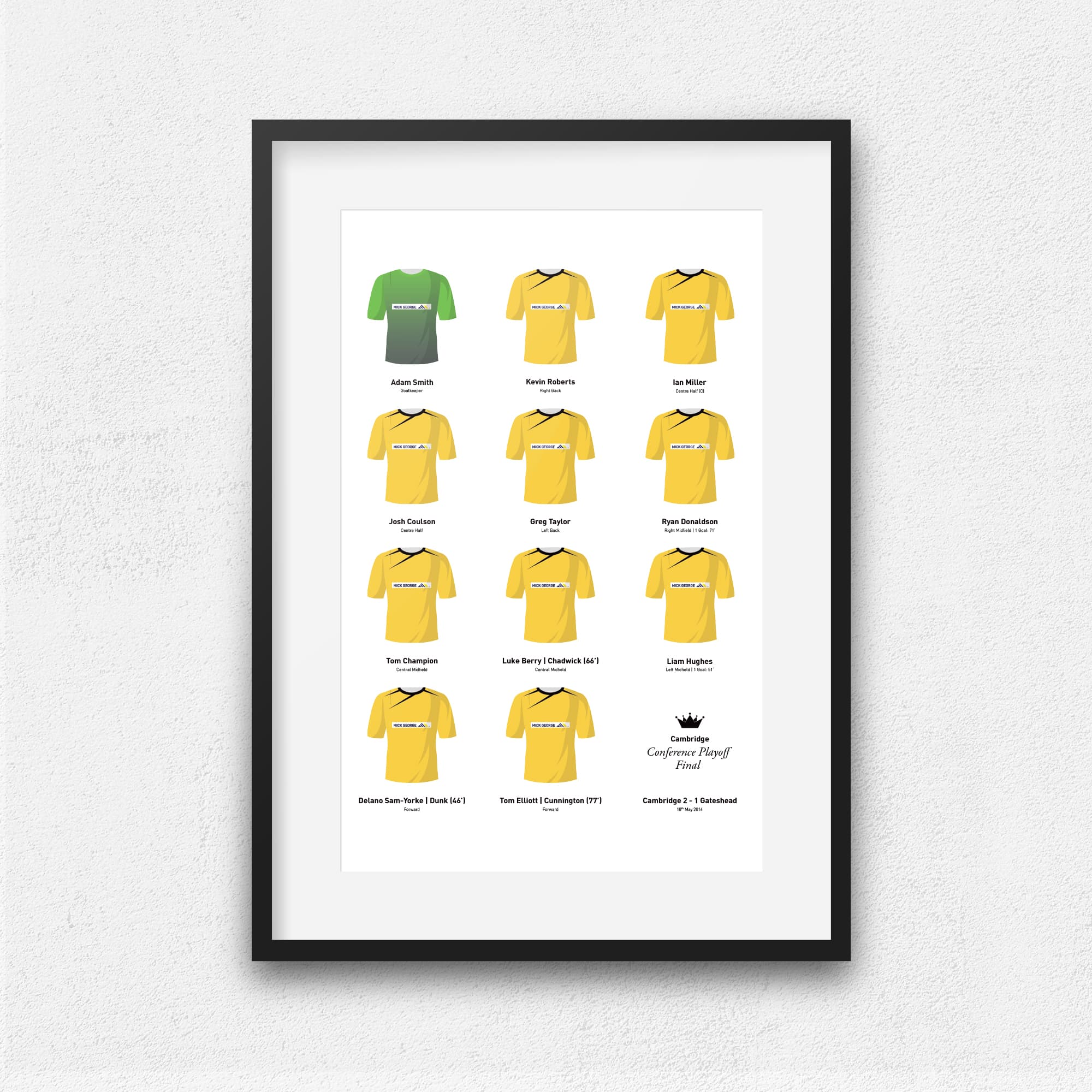 Cambridge 2014 Conference Playoff Winners Football Team Print Good Team On Paper