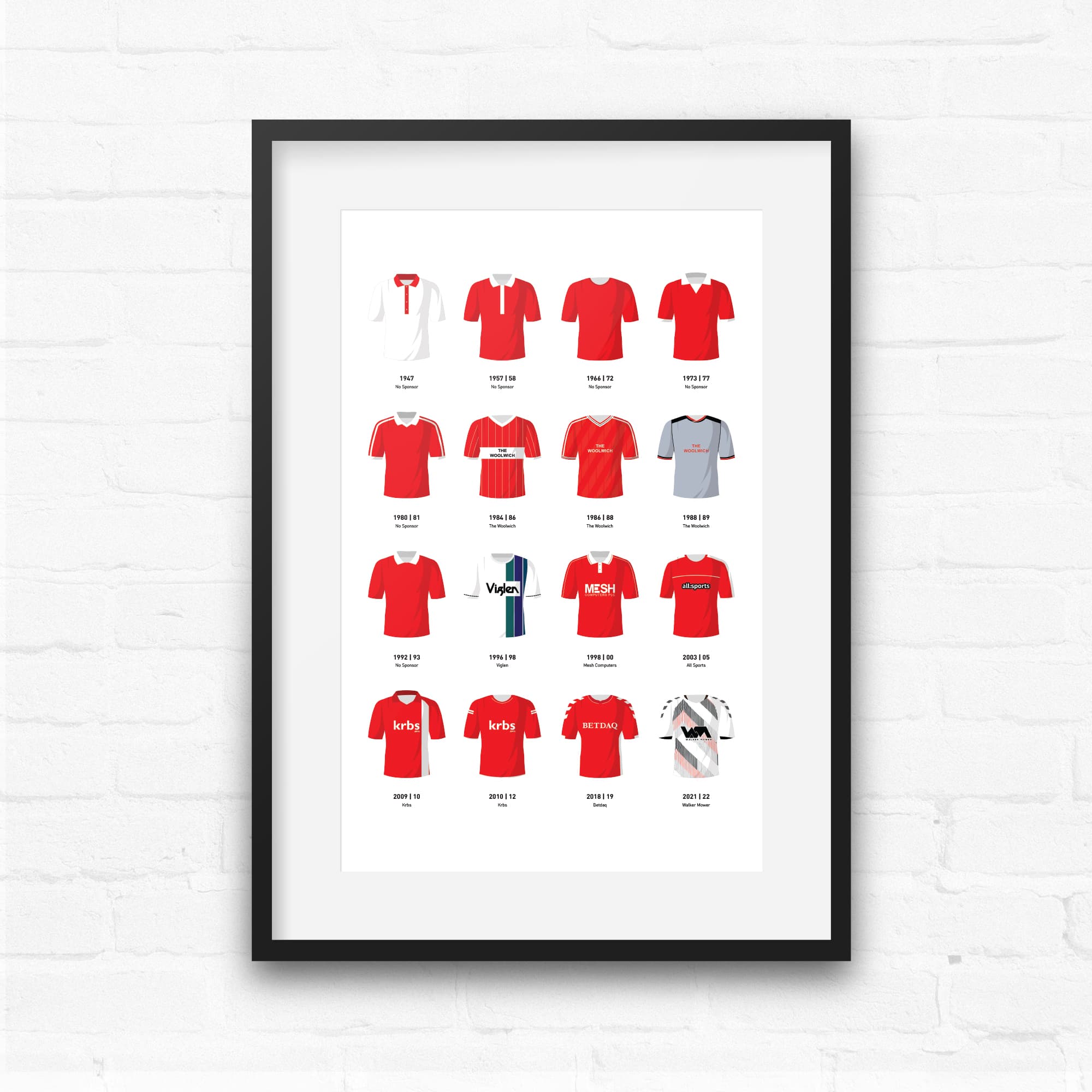 Charlton Classic Kits Football Team Print Good Team On Paper