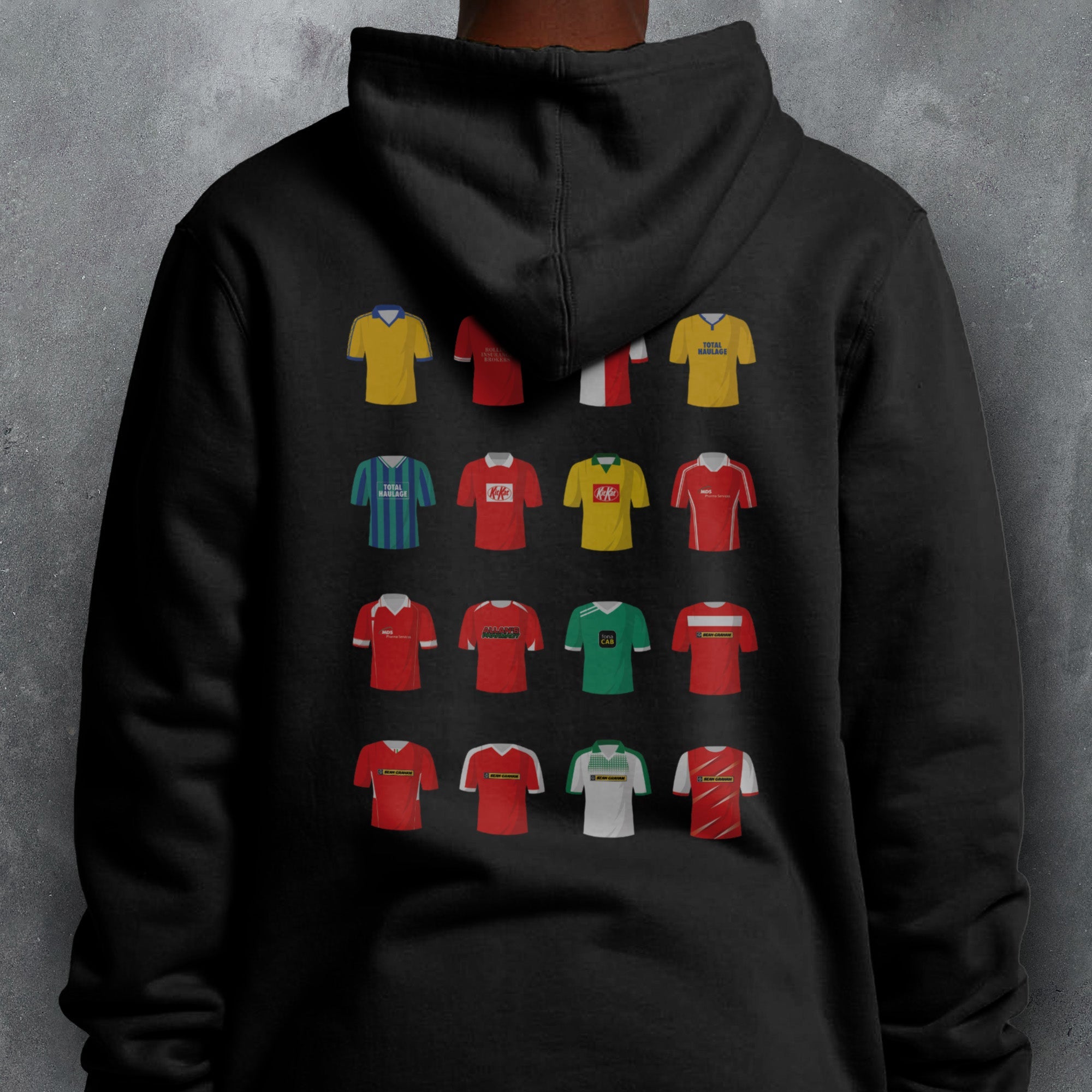 Cliftonville Classic Kits Football Hoodie Good Team On Paper