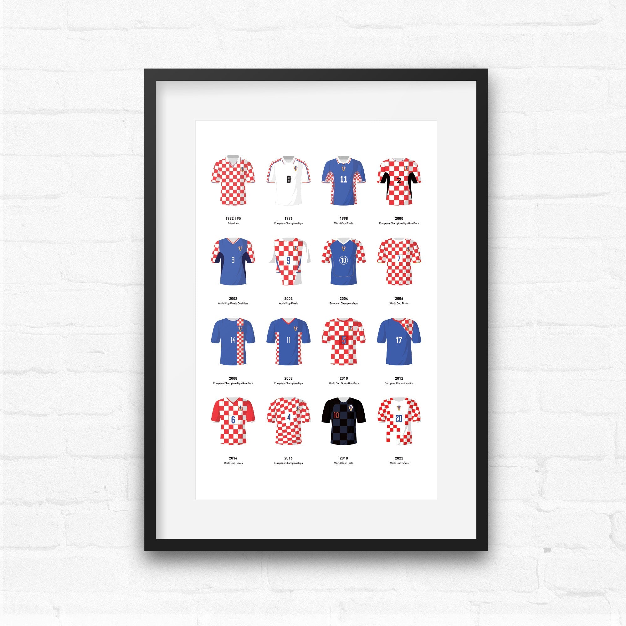 Croatia Classic Kits Football Team Print Good Team On Paper