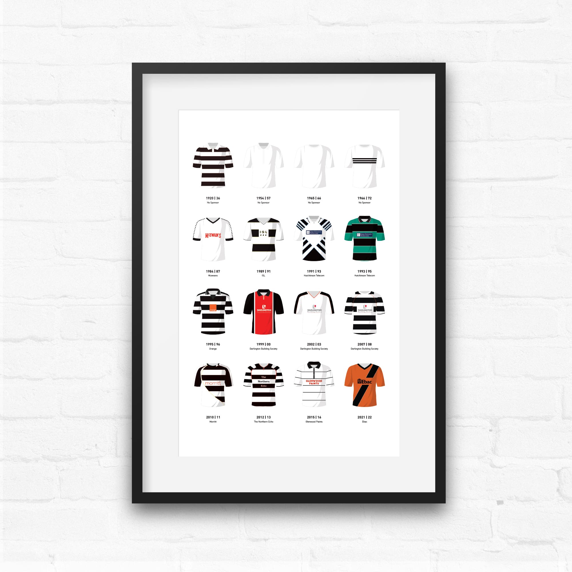 Darlington Classic Kits Football Team Print Good Team On Paper