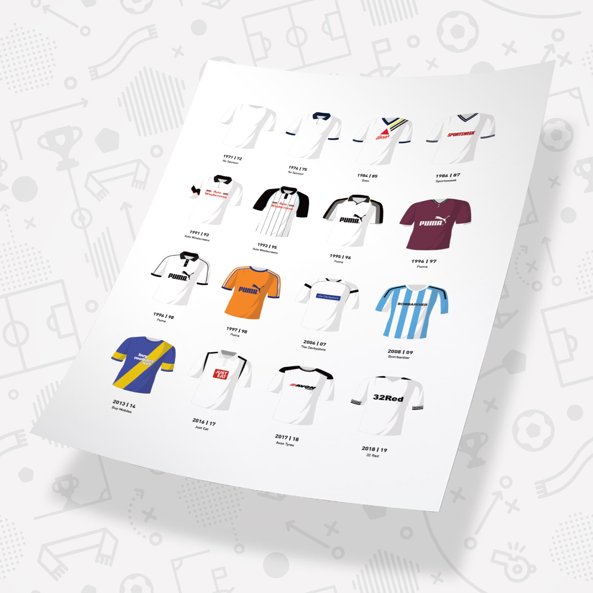 Derby Classic Kits Football Team Print Good Team On Paper