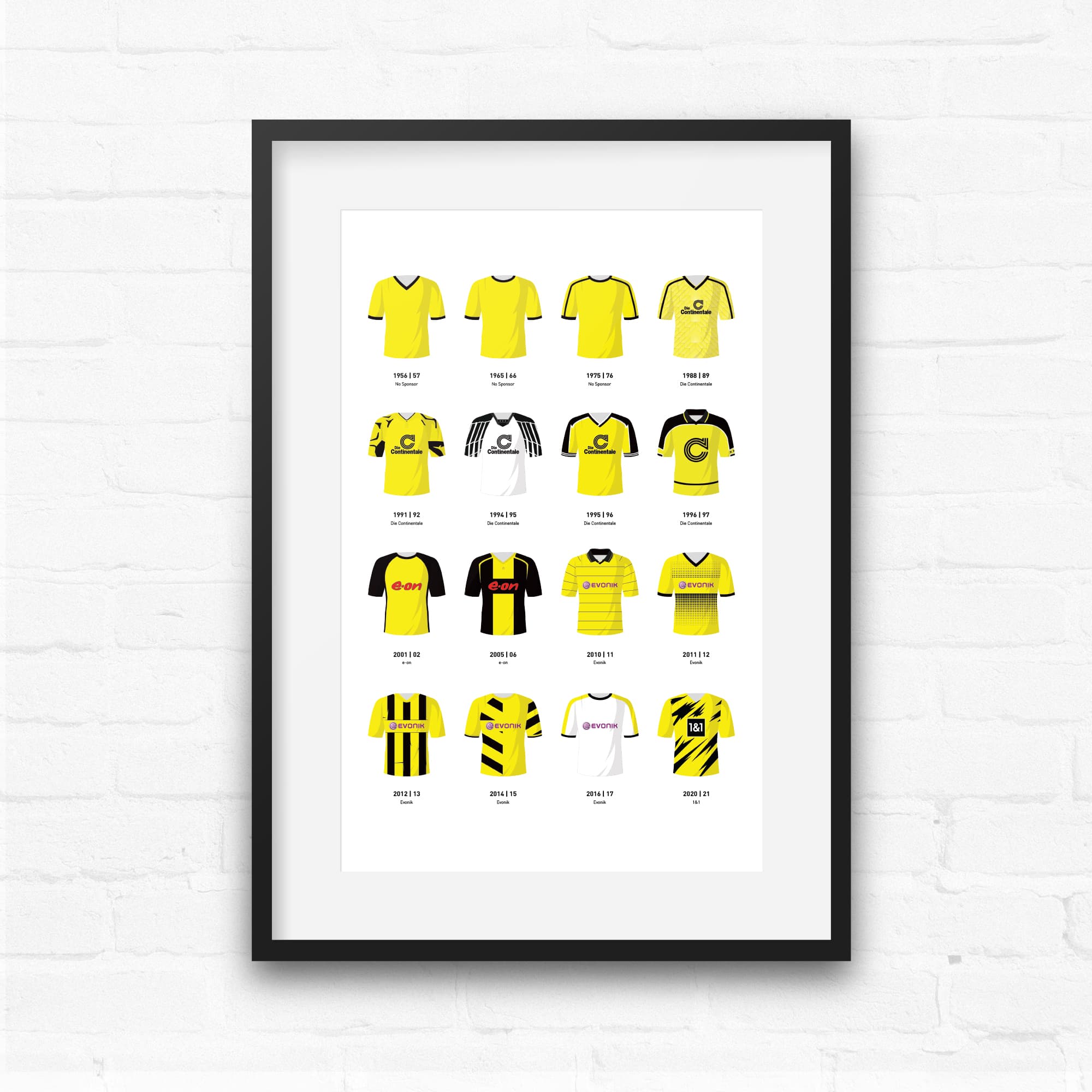 Dortmund Classic Kits Football Team Print Good Team On Paper