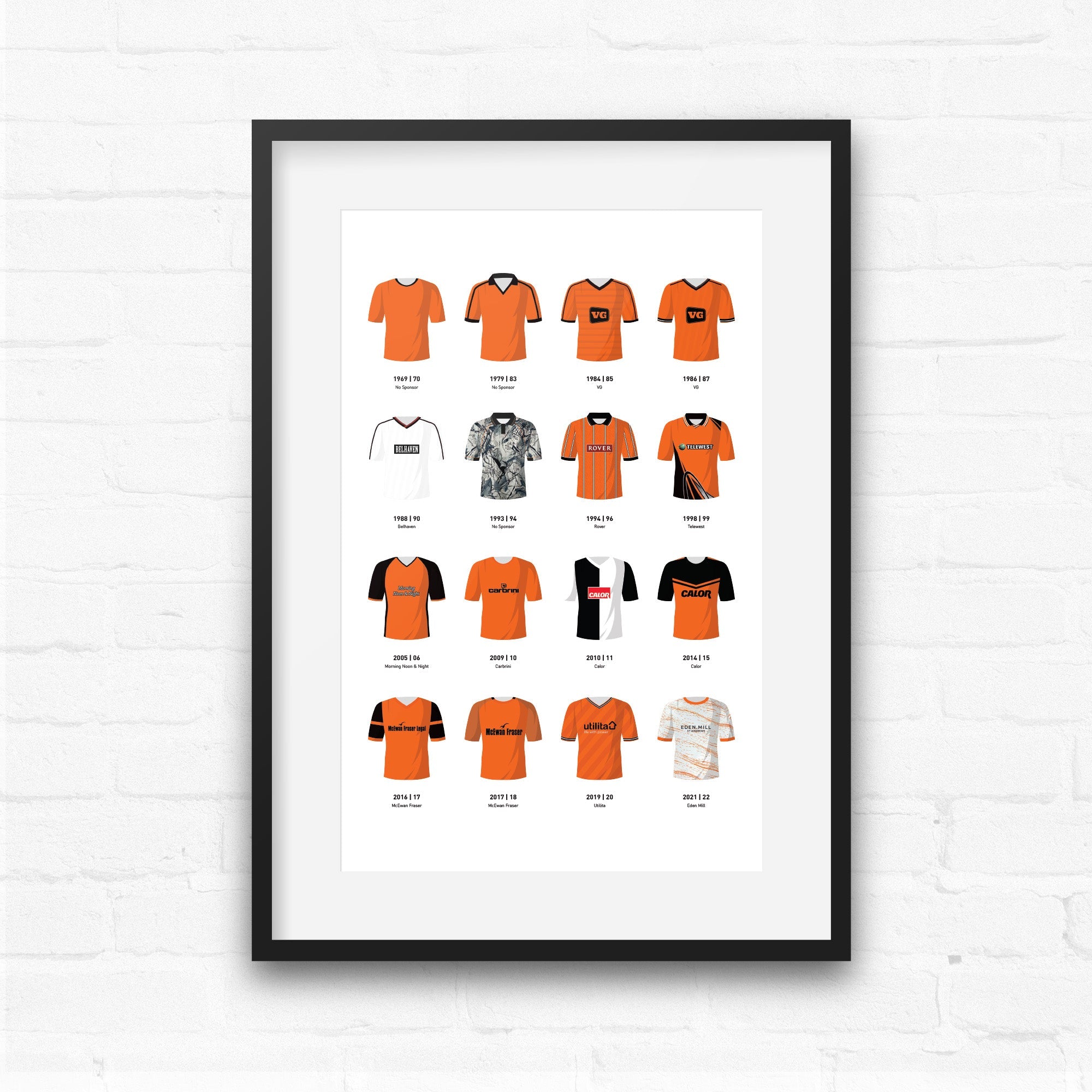 Dundee Utd Classic Kits Football Team Print Good Team On Paper