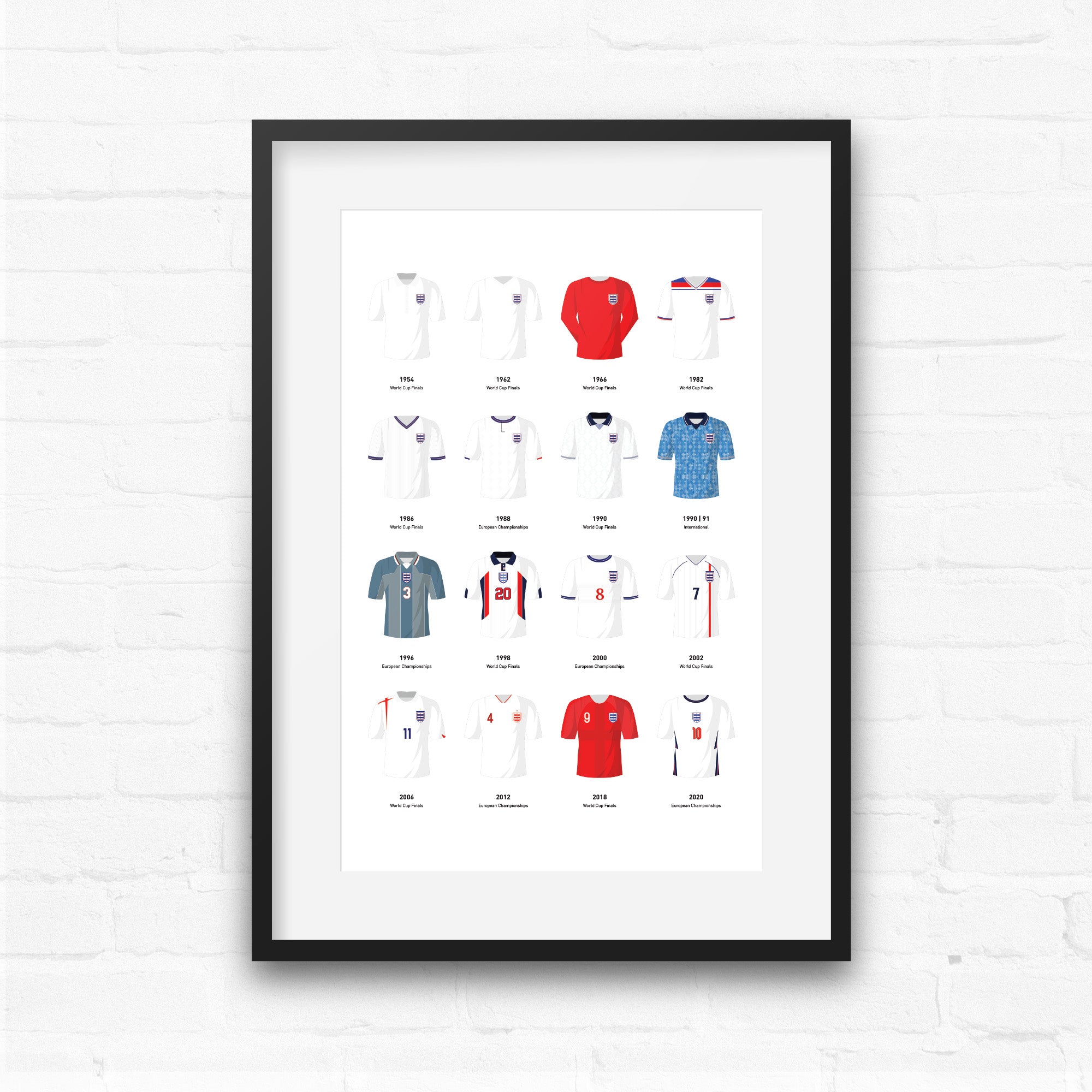 England Classic Kits Football Team Print Good Team On Paper