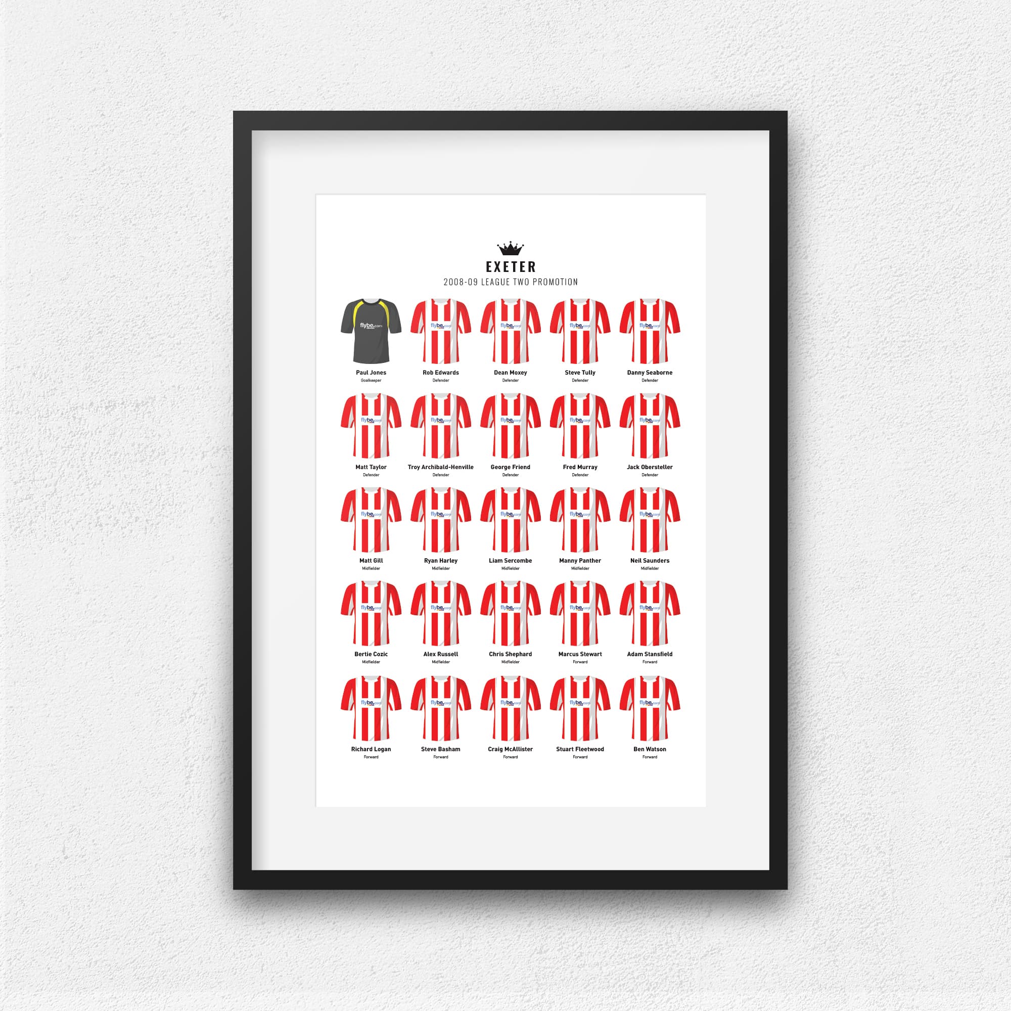 Exeter 2009 League 2 Promotion Football Team Print Good Team On Paper