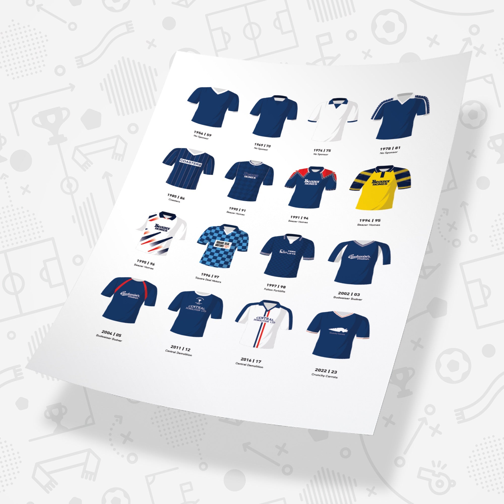 Falkirk Classic Kits Football Team Print Good Team On Paper