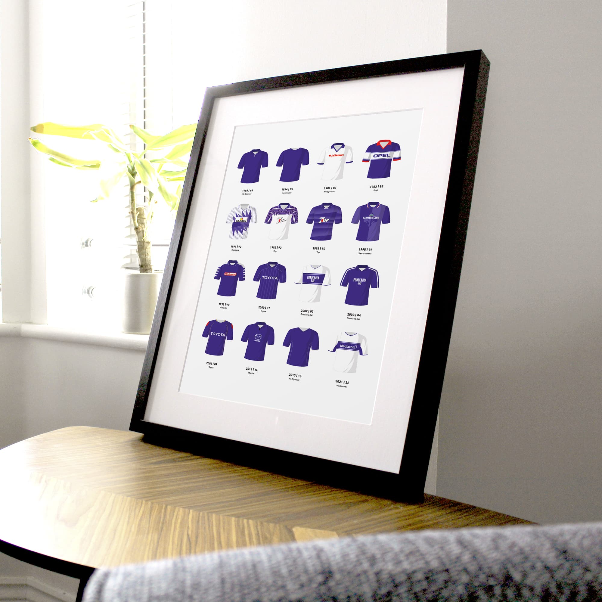 Fiorentina Classic Kits Football Team Print Good Team On Paper