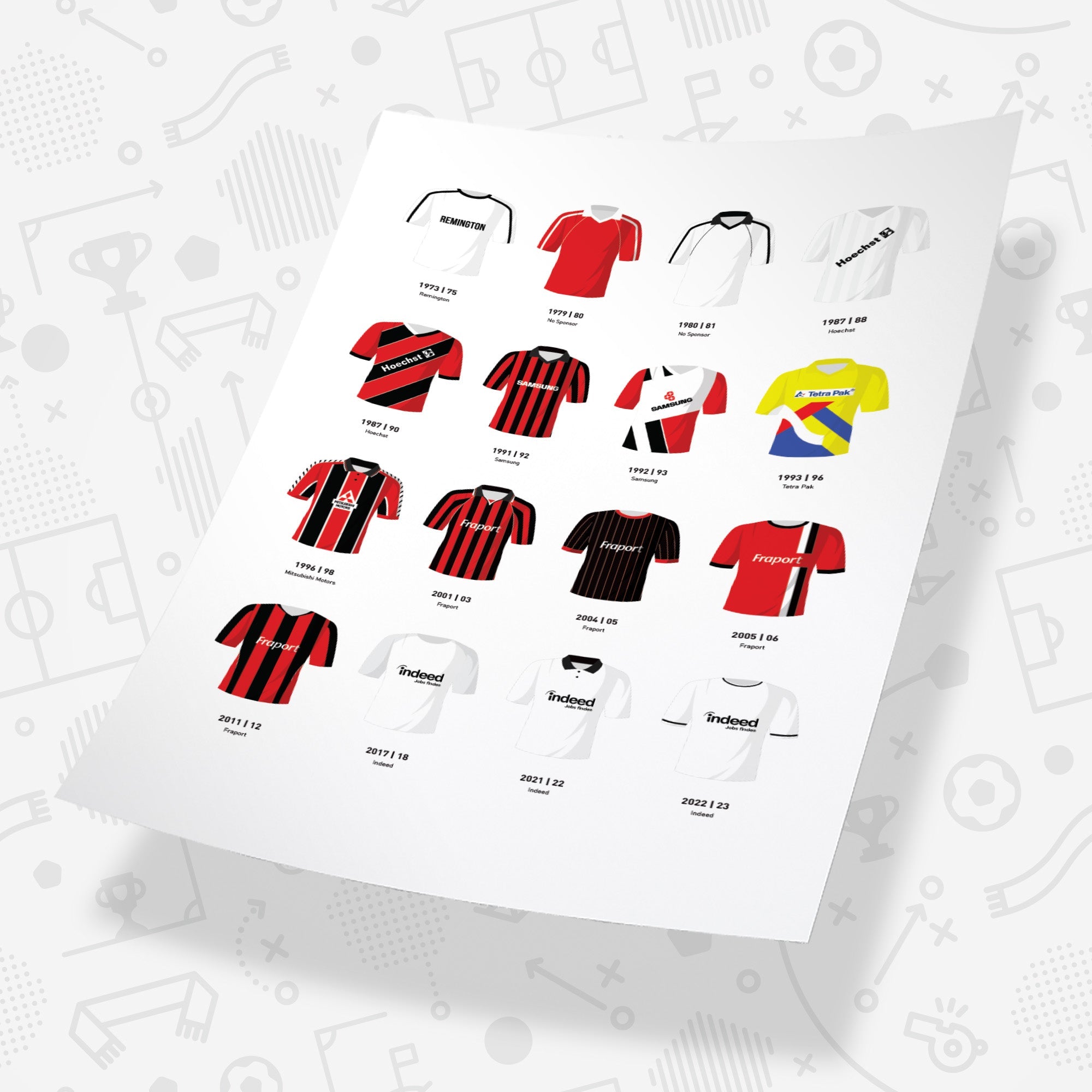 Frankfurt Classic Kits Football Team Print Good Team On Paper