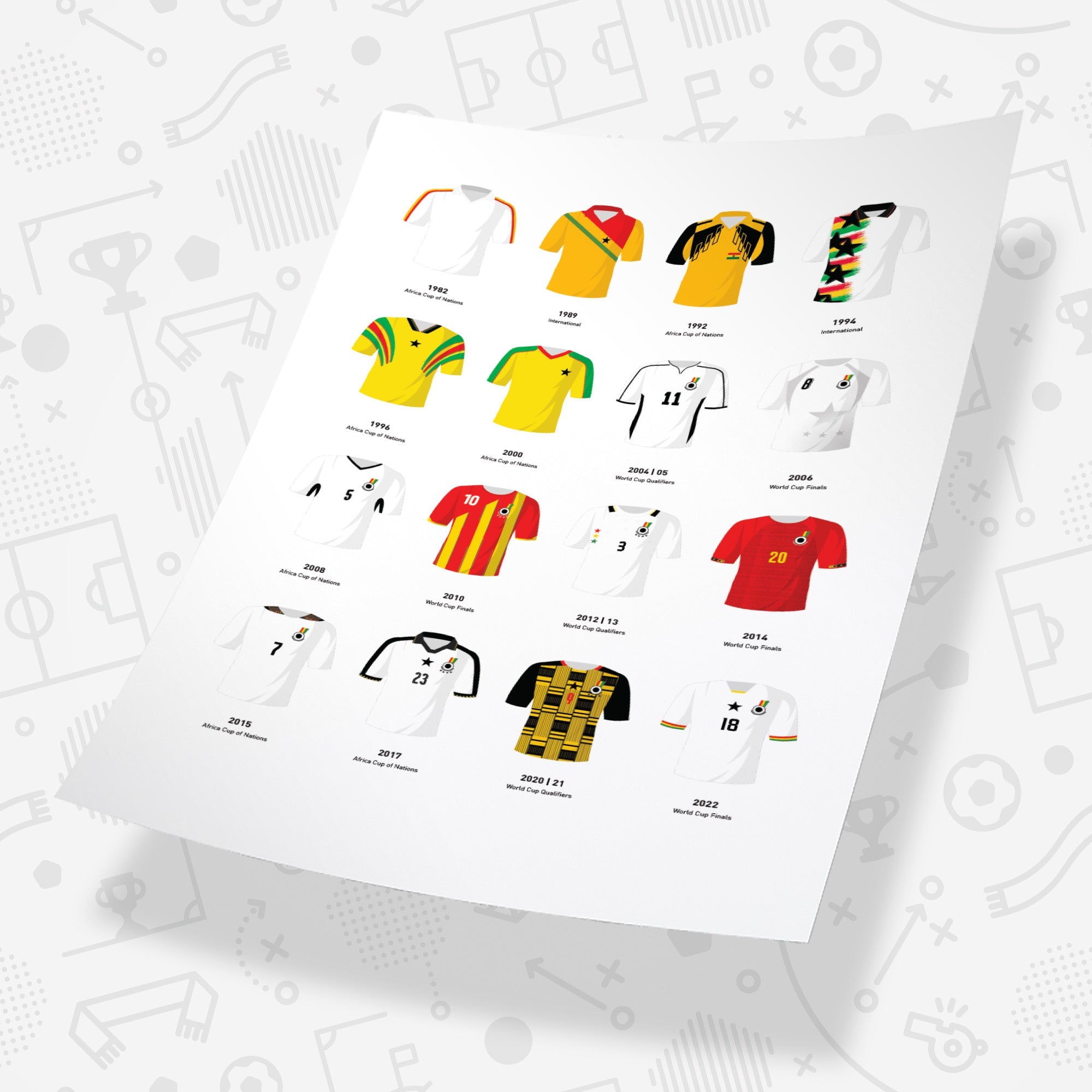 Ghana Classic Kits Football Team Print Good Team On Paper