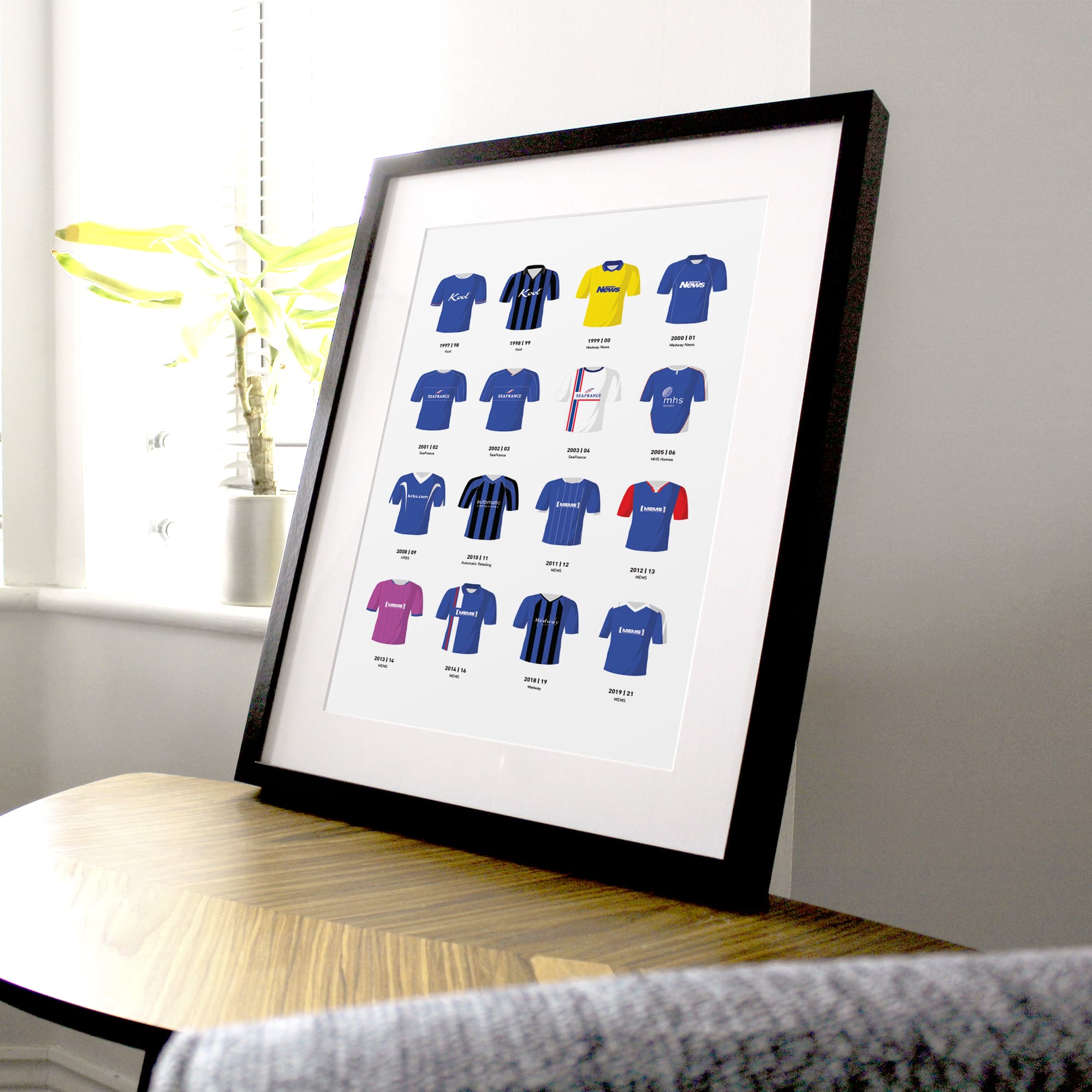 Gillingham Classic Kits Football Team Print Good Team On Paper