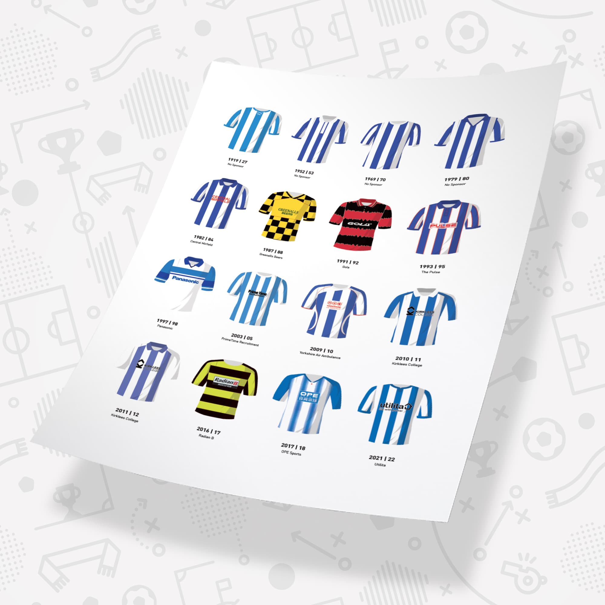 Huddersfield Classic Kits Football Team Print Good Team On Paper