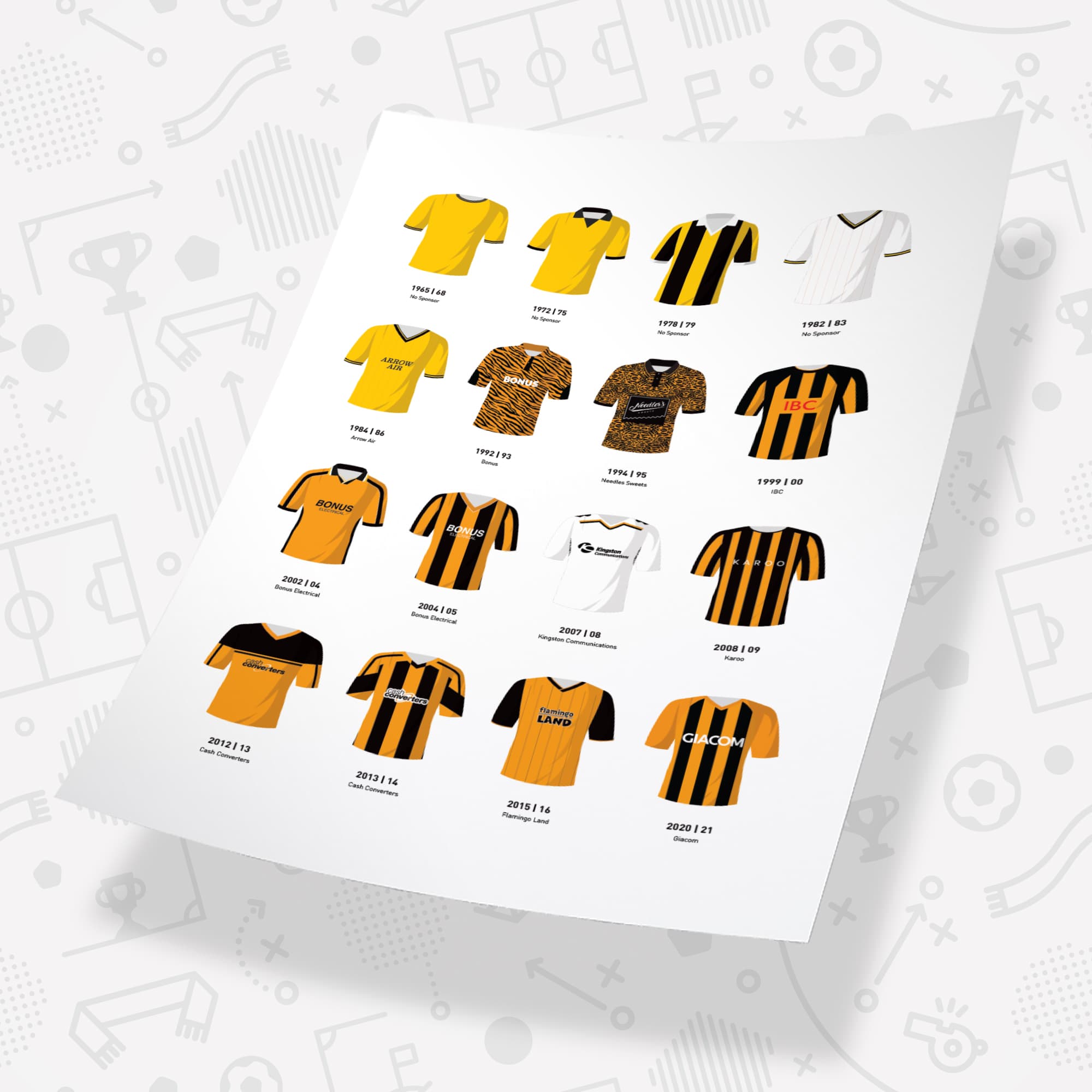 Hull Classic Kits Football Team Print Good Team On Paper