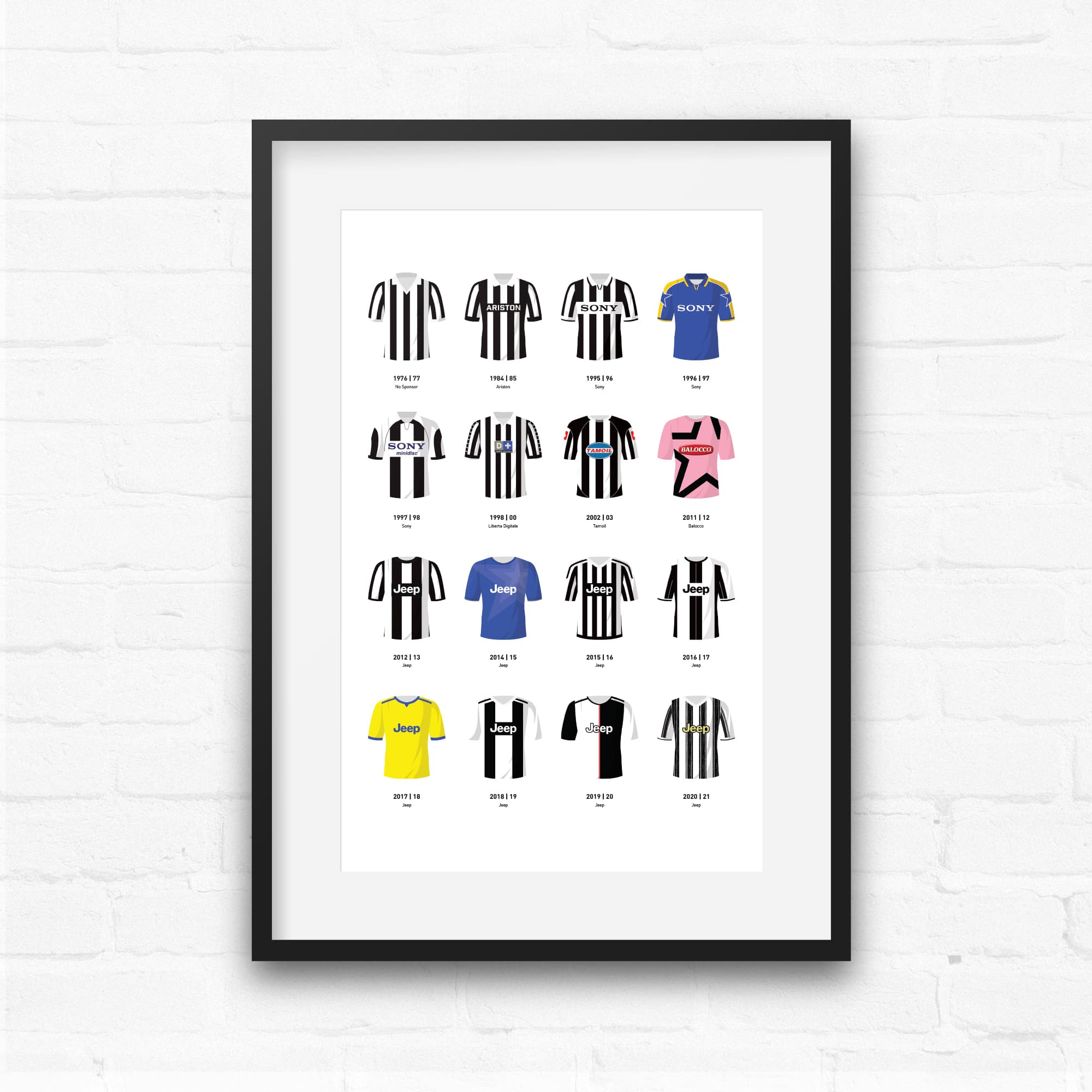 Juventus Classic Kits Football Team Print Good Team On Paper